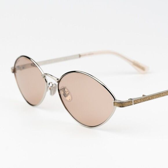 NEW Jimmy Choo SONNY/S  9F6/2S Peach Palladium Pink Oval Metal CHAIN Women - Picture 7 of 15